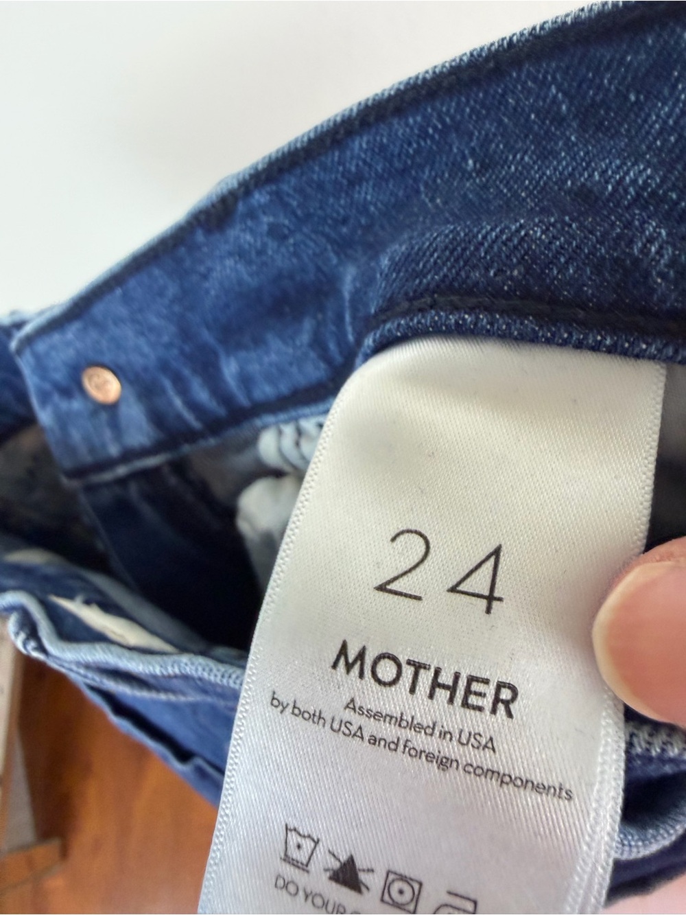 MOTHER The Hustler Ankle Denim Jean Classic Blue Ink Super High Rise Size 24 - Picture 5 of 7